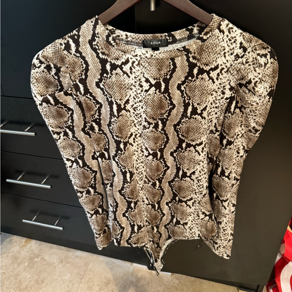 Aqua snake print bodysuit - medium